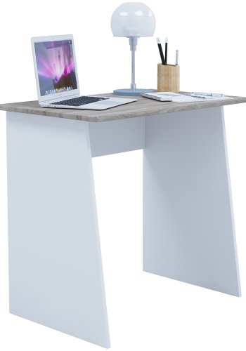 Masola Mini skrivebord - hvitt og naturlig tre (80x50)