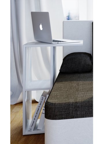 Nachto sidebord, m. hylle - hvitt tre