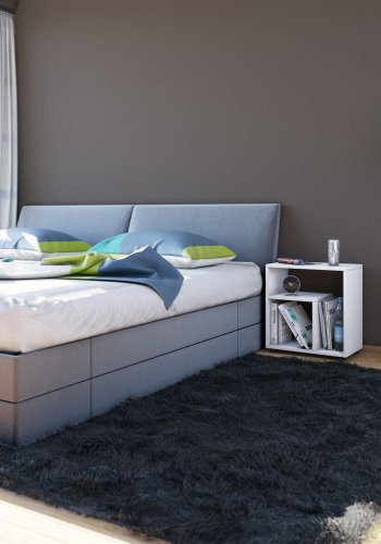 Zeito sidebord, m. hylle - hvitt tre