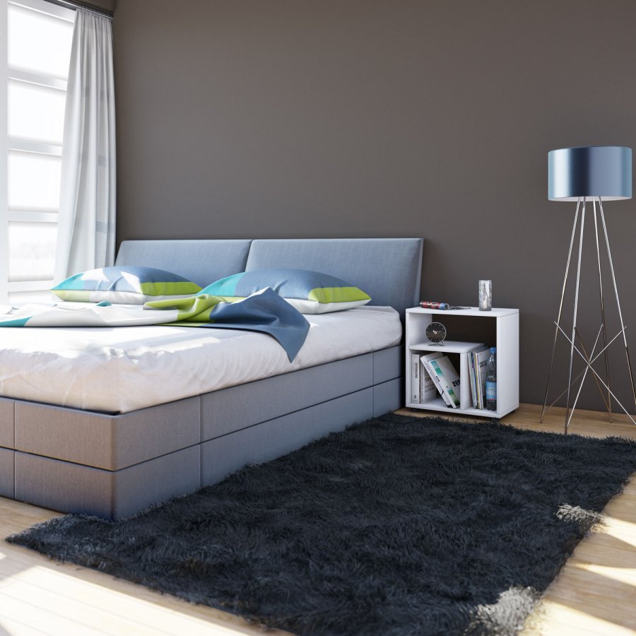 Zeito sidebord, m. hylle - hvitt tre