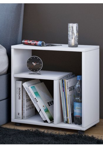 Zeito sidebord, m. hylle - hvitt tre