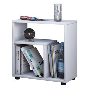 VCM NORDIC Zeito sidobord, med hylla - vitt trä