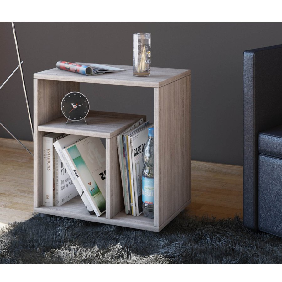 Zeito sidebord, med hylle - naturlig tre