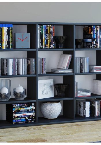 Megosa Mini reol, m. 9 hyller - svart tre