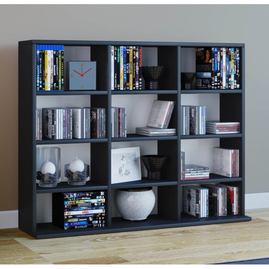 Megosa Mini reol, m. 9 hyller - svart tre