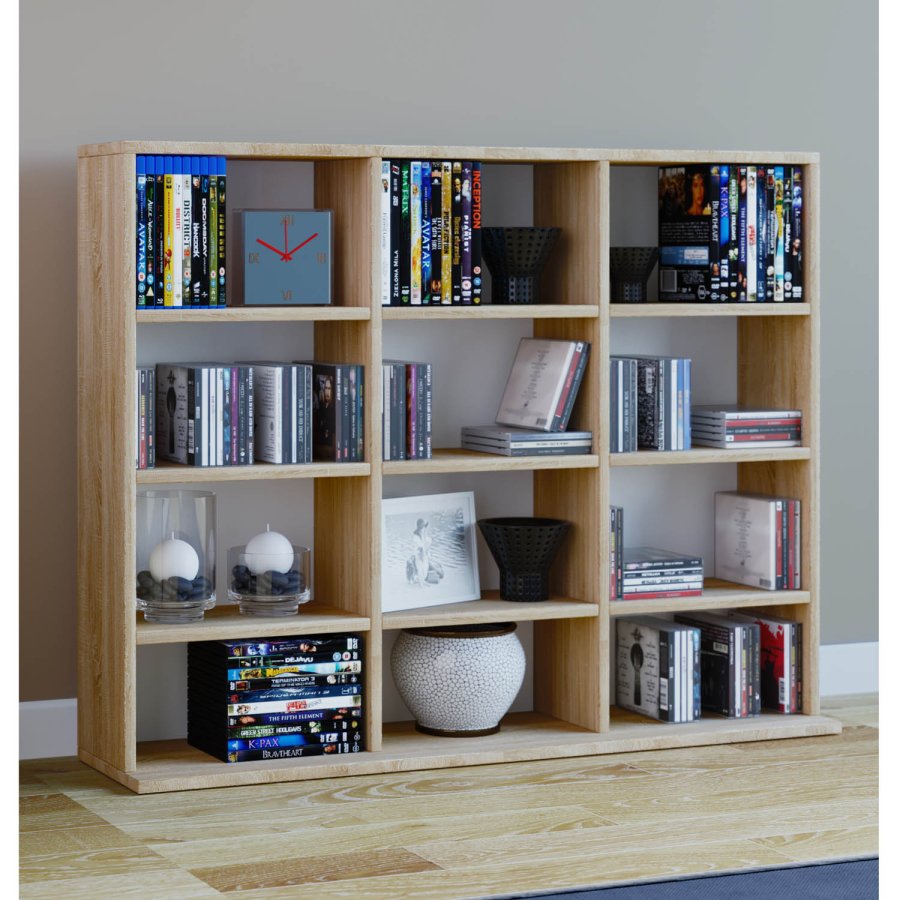 Megosa Mini reol, m. 9 hyller - naturlig tre