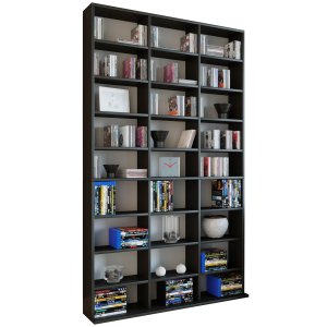 Megosa Maxi reol, m. 24 hylder - sort tr(H:182,8cm x102cm x 23cm)