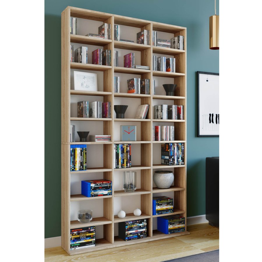Megosa Maxi bokhylle, m. 24 hyller - naturlig tre