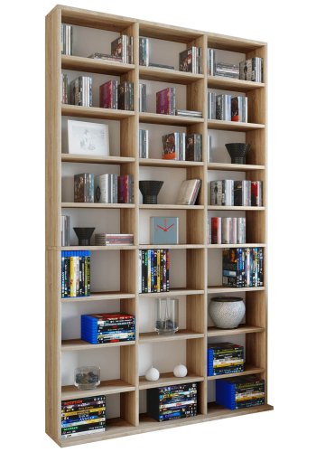 Megosa Maxi bokhylle, m. 24 hyller - naturlig tre