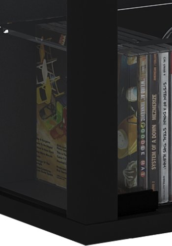 VitLight rosa Maxi veggskap med LED, m. 2 drer og 8 hyller - glass og sort tre