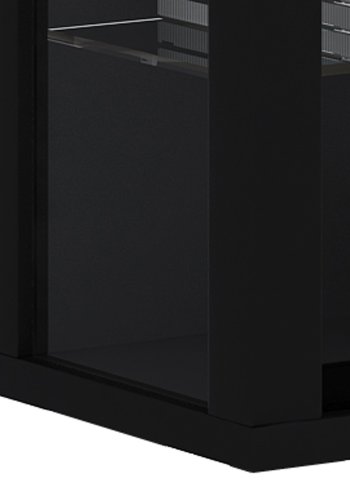 VitLight rosa Mini veggskap med LED, m. 2 drer og 8 hyller - glass og sort tre