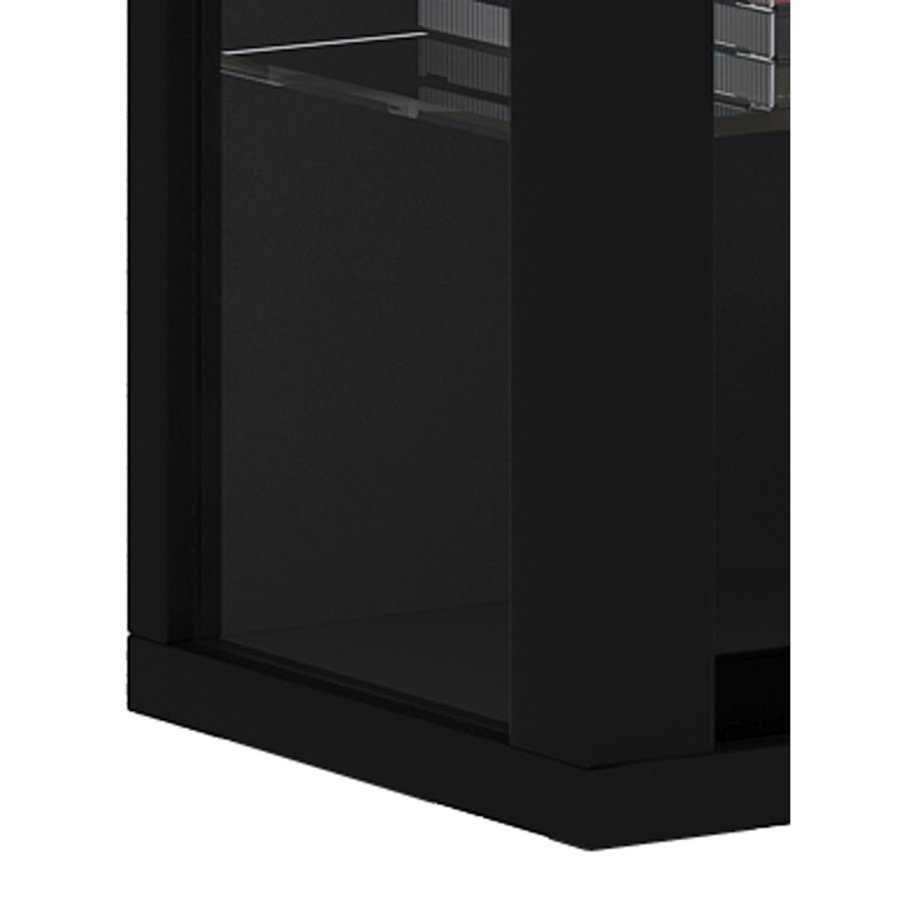 VitLight rosa Mini veggskap med LED, m. 2 drer og 8 hyller - glass og sort tre