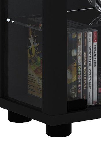 Lumo Maxi skab uden LED, m. 2 låger og 8 hylder - glas og sort træ