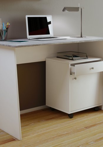 Masola Maxi skrivebord - hvitt og grtt tre