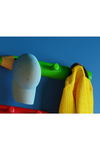 Stifto knagerkke, m. 3 knager - grn tr