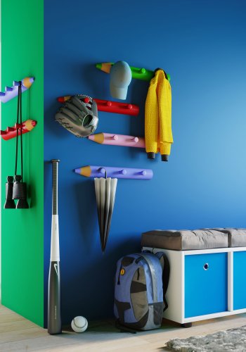 Stifto knagerkke, m. 3 knager - rd tr