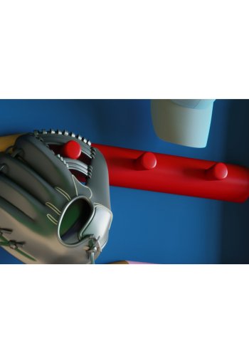 Stifto knagerkke, m. 3 knager - rd tr