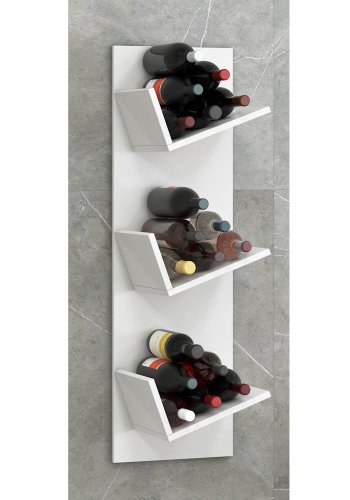 Vinosi vinstativ, med plass til 18 vinflasker - hvitt tre