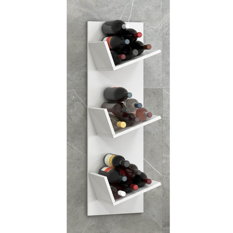 Vinosi vinstativ, med plass til 18 vinflasker - hvitt tre