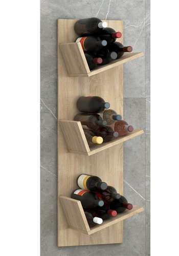 Vinosi vinstativ, med plass til 18 vinflasker - naturlig tre