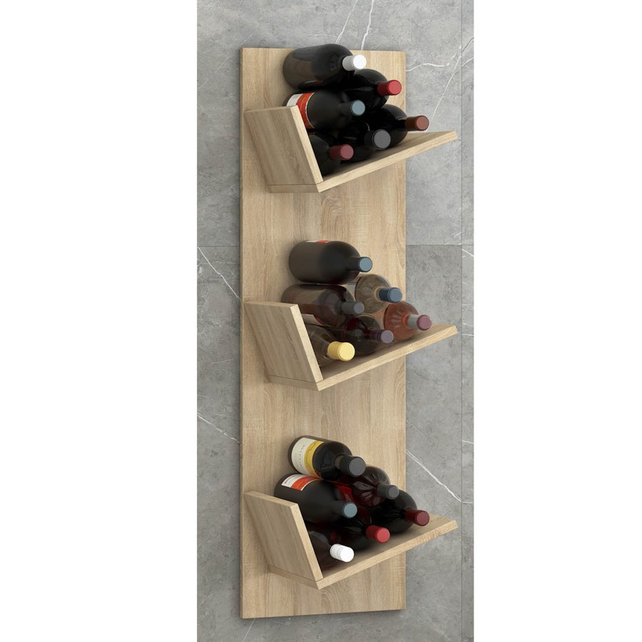 Vinosi vinstativ, med plass til 18 vinflasker - naturlig tre
