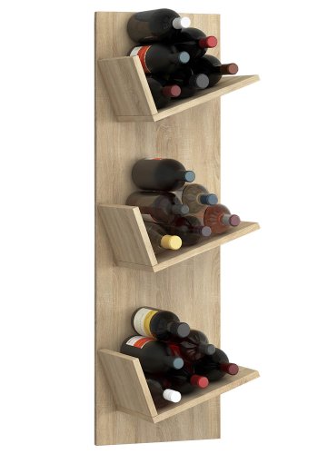 Vinosi vinstativ, med plass til 18 vinflasker - naturlig tre