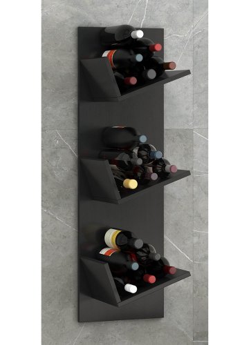 Vinosi vinstativ, med plass til 18 vinflasker - sort tre