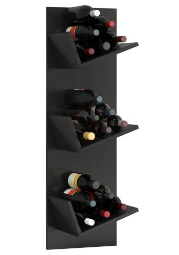 Vinosi vinstativ, med plass til 18 vinflasker - sort tre