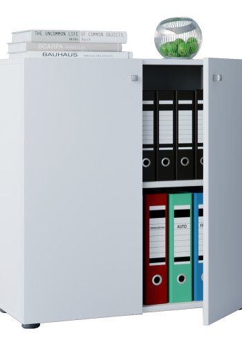 Vandol Minischrank, mit 2 Türen und 1 Regal - weißes Holz