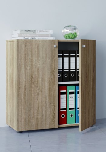 Vandol Minischrank, mit 2 Türen und 1 Einlegeboden - Naturholz