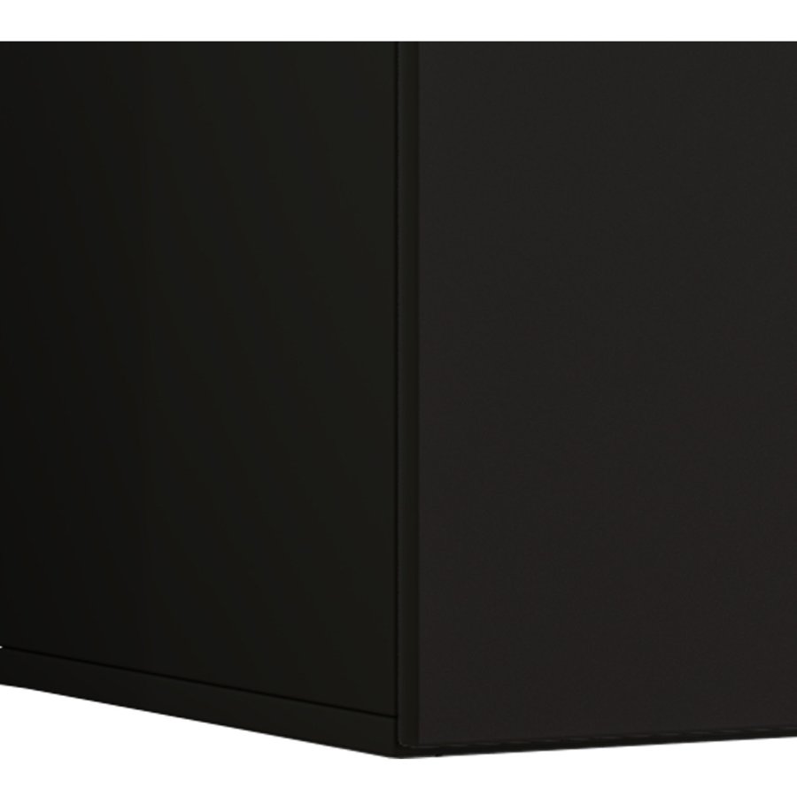 Jusa 95 TV-bord, m. 2 drer og 1 hylle - glass og sort tre