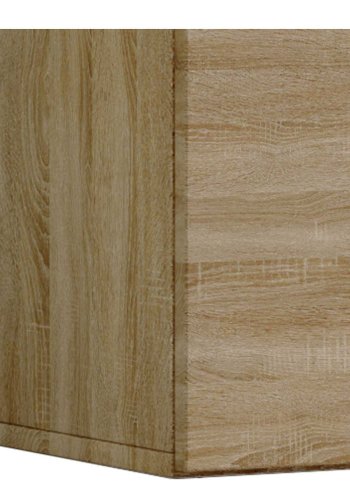 Jusa 95 TV-veggskap, m. 2 drer og 1 hylle - glass og naturlig tre