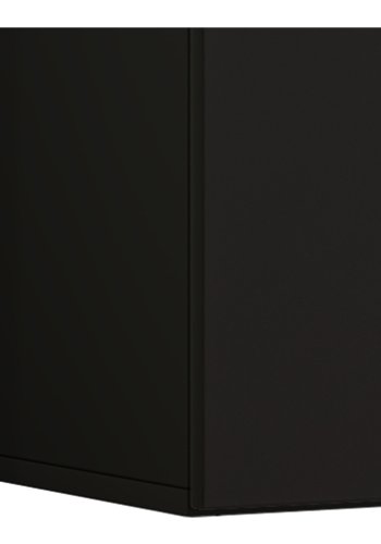 Jusa 115 TV-veggskap, m. 2 drer og 1 hylle - glass og sort tre