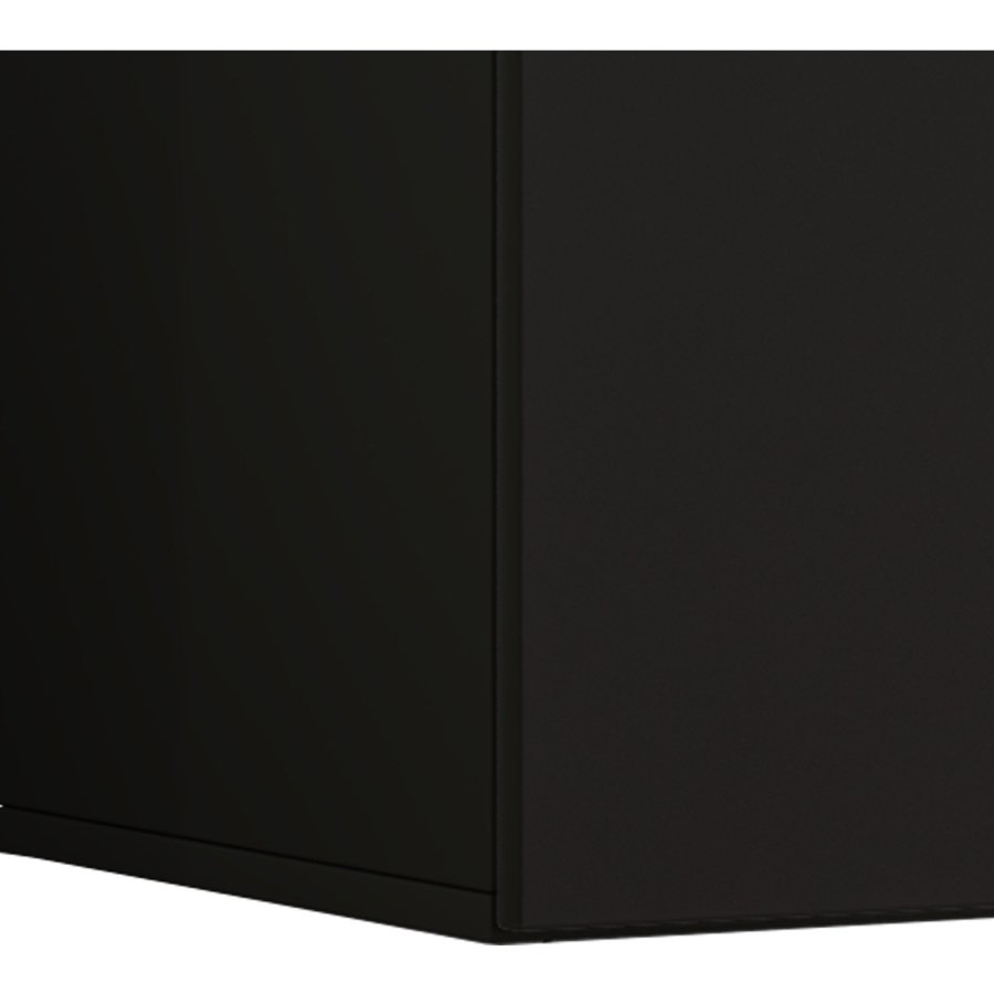 Jusa 115 TV-veggskap, m. 2 drer og 1 hylle - glass og sort tre