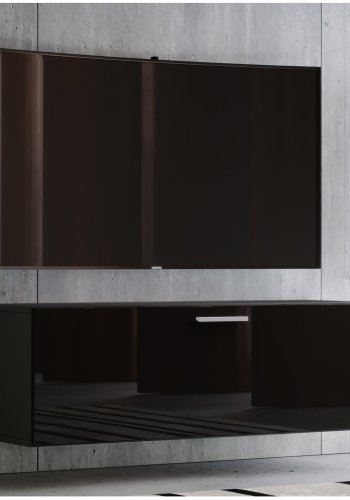 Fernso hyglans 115 TV-veggskap, m. 1 dr - svart tre