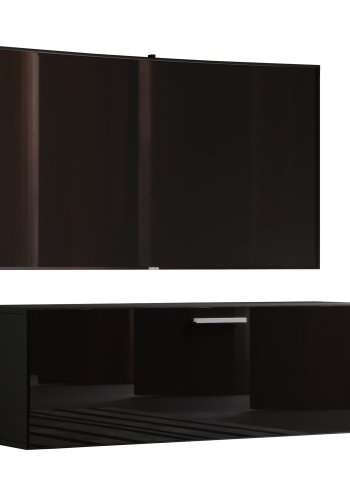 Fernso hyglans 115 TV-veggskap, m. 1 dr - svart tre