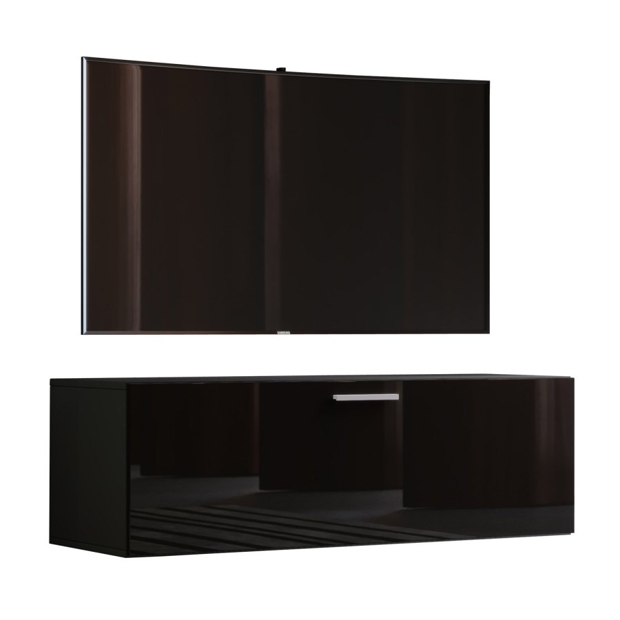 Fernso hyglans 115 TV-veggskap, m. 1 dr - svart tre