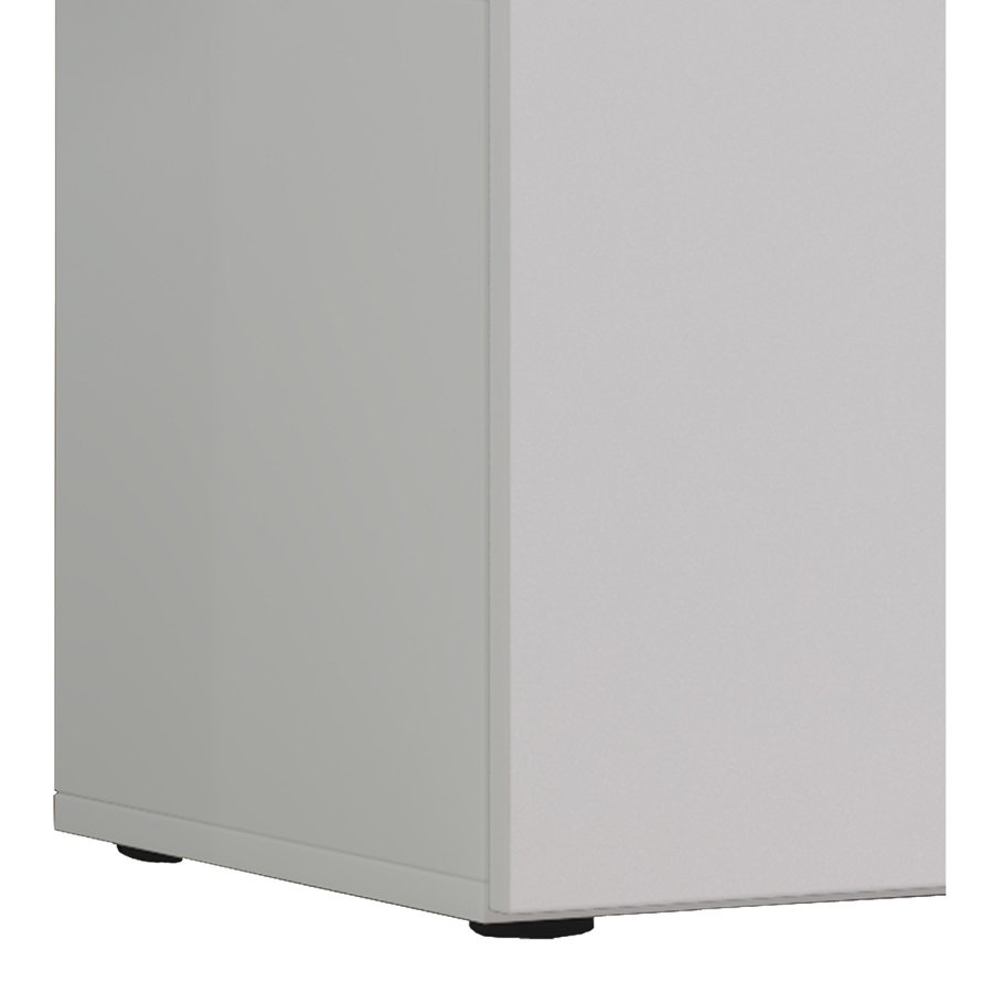 Lowina 95 TV-bord, m. 2 drer og 1 hylle - glass og hvitt tre