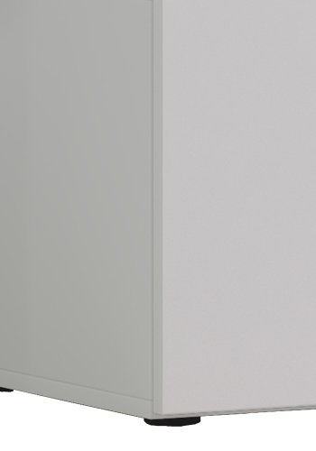 Lowina 115 TV-bord, m. 2 drer og 1 hylle - glass og hvitt tre