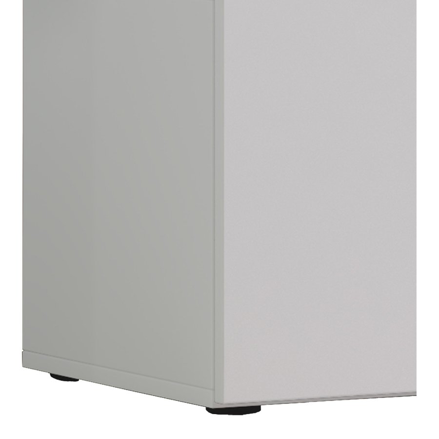 Lowina 115 TV-bord, m. 2 drer og 1 hylle - glass og hvitt tre