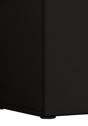 Lowina 115 TV-bord, m. 2 drer og 1 hylle - glass og sort tre