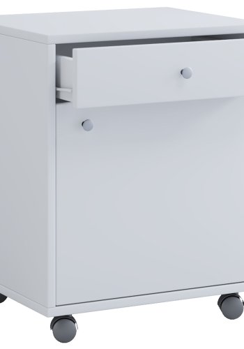 Masola skuffeseksjon, m. 1 dr og 1 skuff - hvitt tre