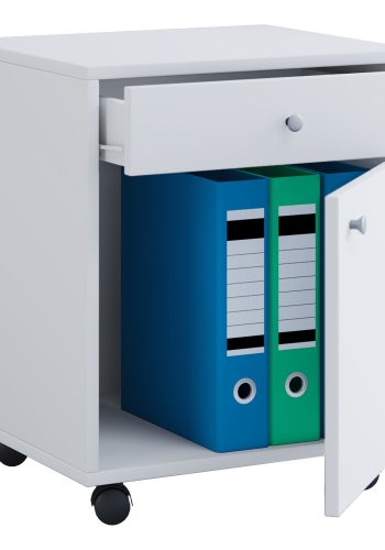 Masola skuffeseksjon, m. 1 dr og 1 skuff - hvitt tre