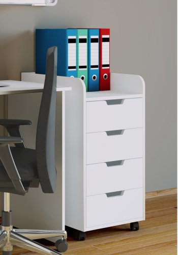 Konal Maxi skuffeseksjon, m. 4 skuffer - hvitt tre