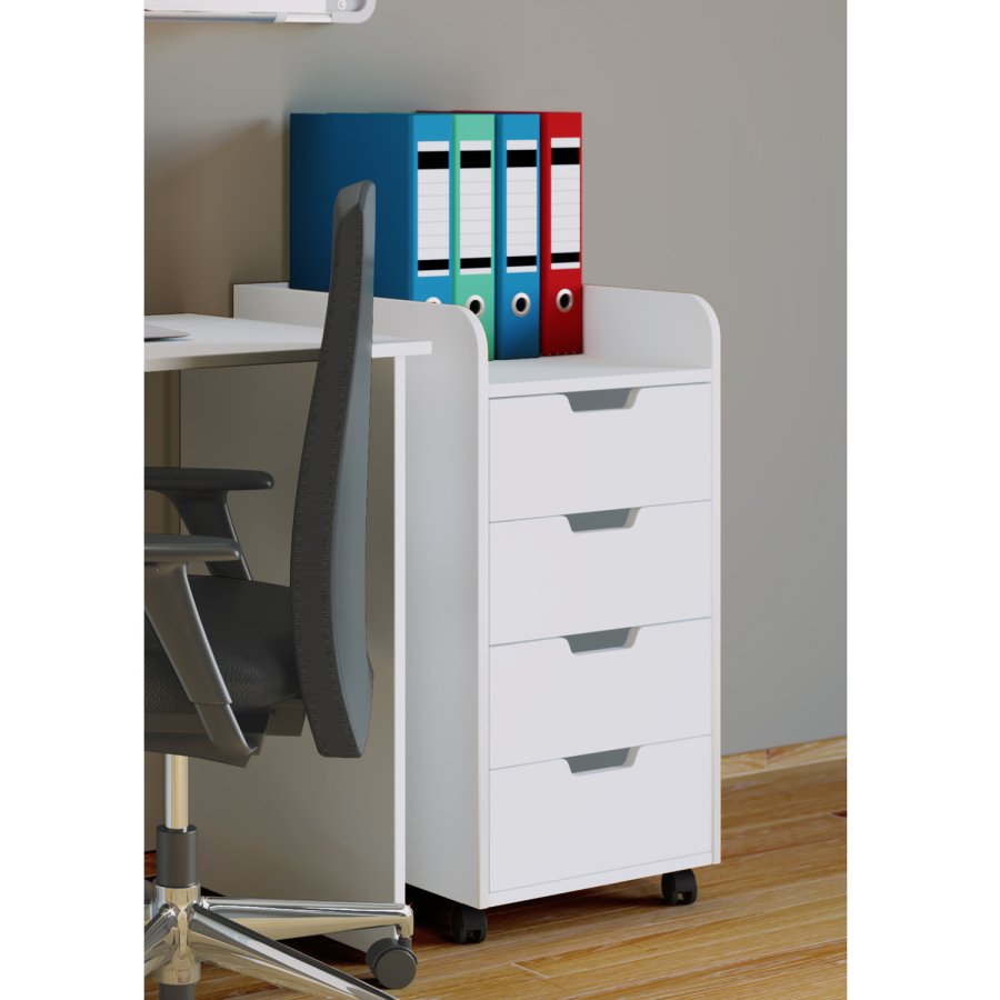 Konal Maxi skuffeseksjon, m. 4 skuffer - hvitt tre