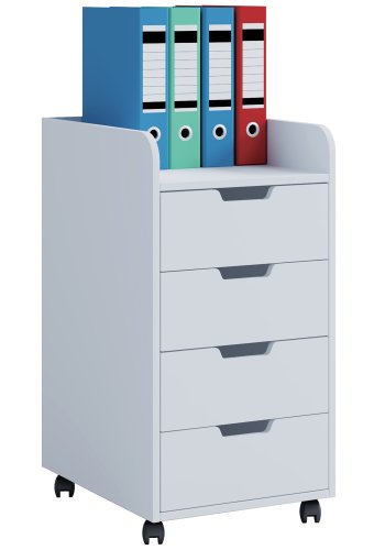 Konal Maxi skuffeseksjon, m. 4 skuffer - hvitt tre