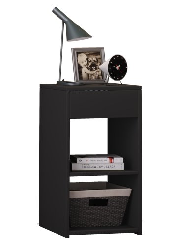 Sledo Maxi nattbord, m. 2 hyller og 1 skuff - sort tre