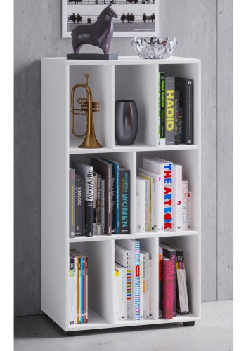 Wotino reol, m. 8 rom - hvitt tre