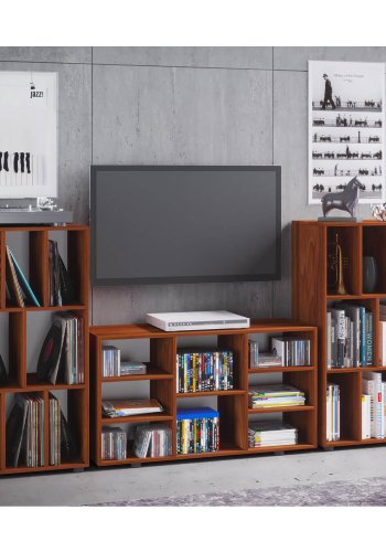 Wotino reol, m. 8 rom - naturlig tre