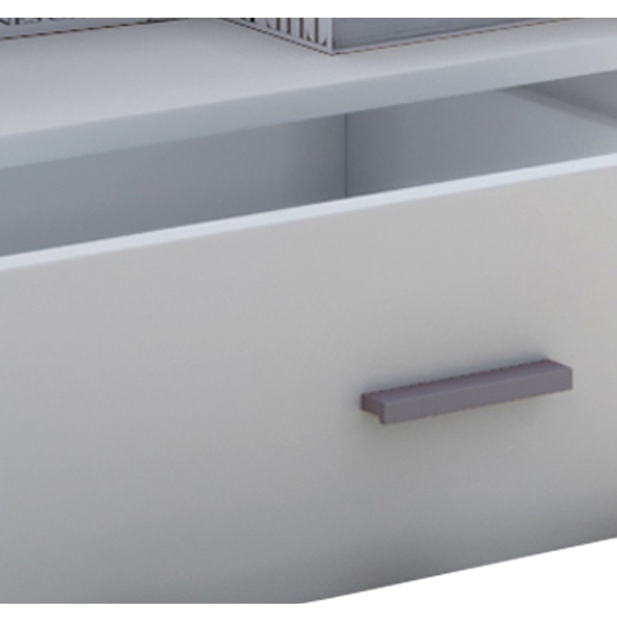 Junata sofabord, m. 2 rom, 1 hylle og 1 skuff - hvitt tre